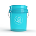 Turquoise bucket with a carbon collective on a white background
