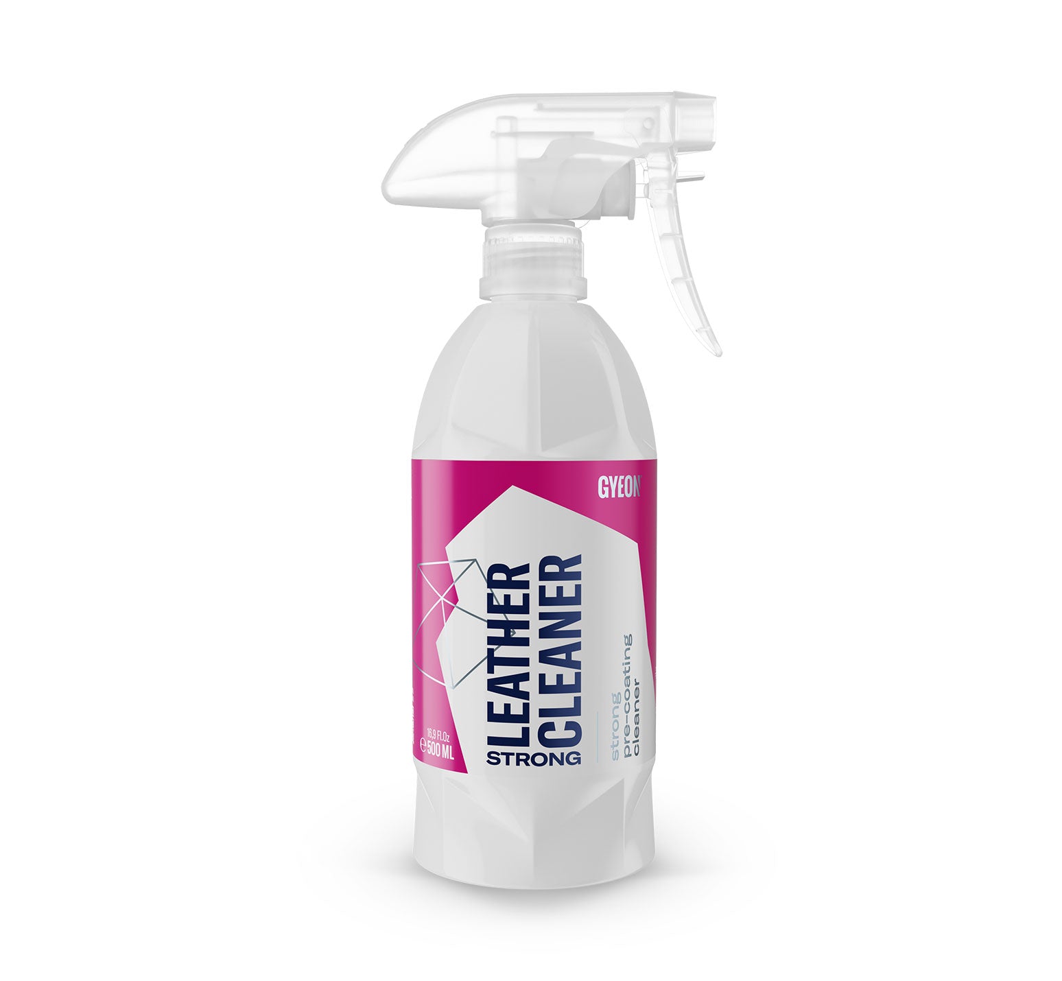 Spray bottle labeled 'Leather Cleaner' on a white background