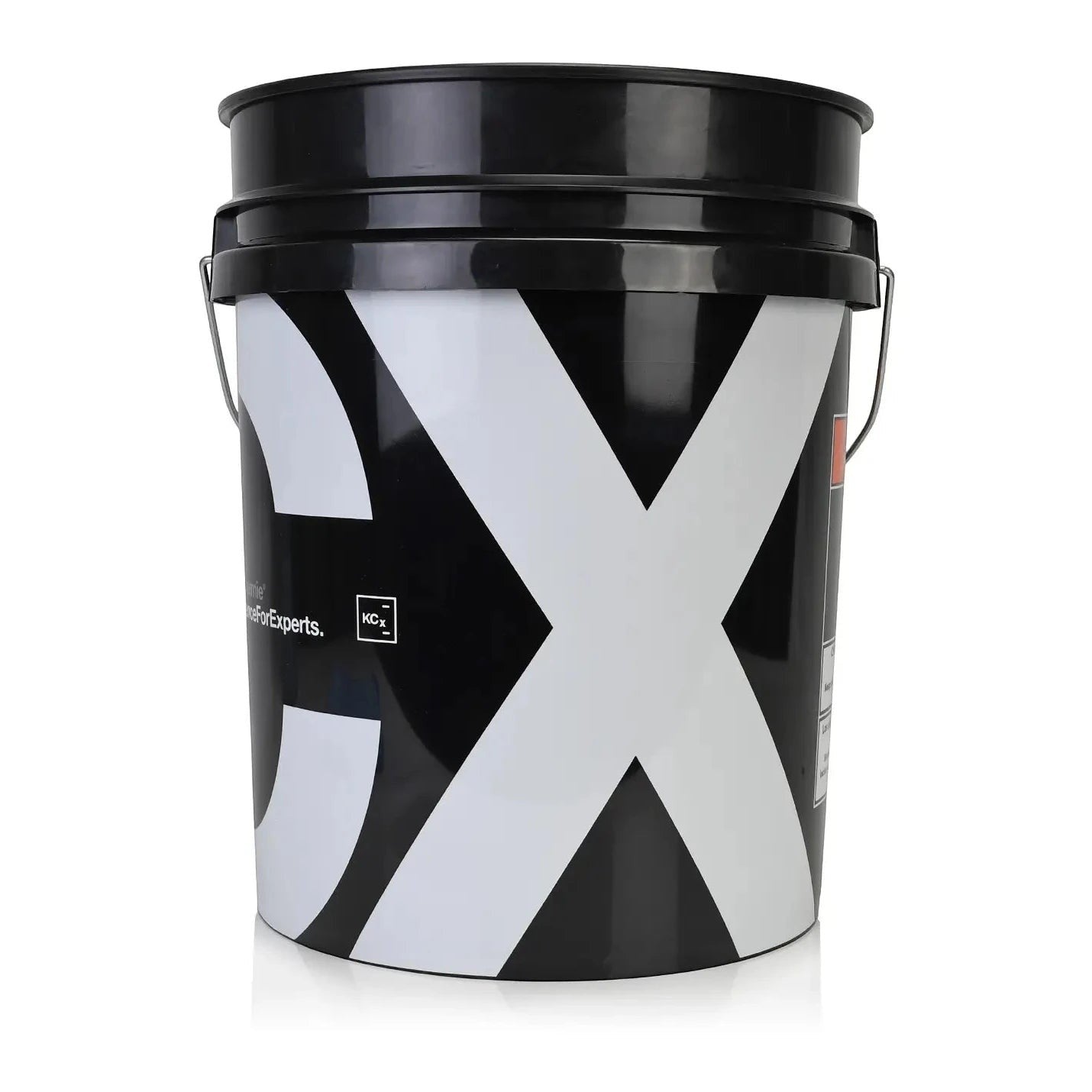 Black and white bucket with a prominent 'X' logo on a white background