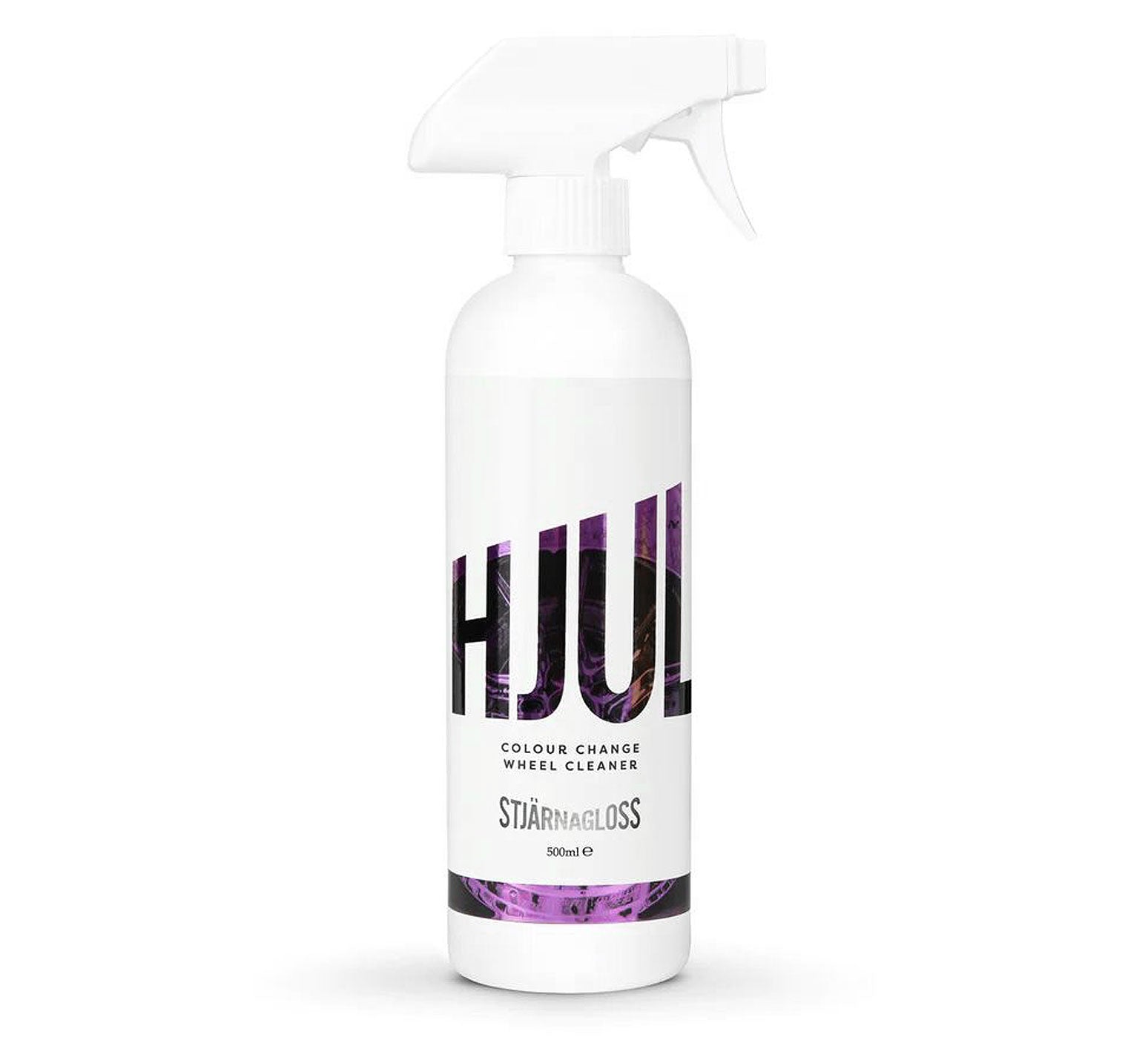 Stjarnagloss Hjul bottle with purple text on a white background