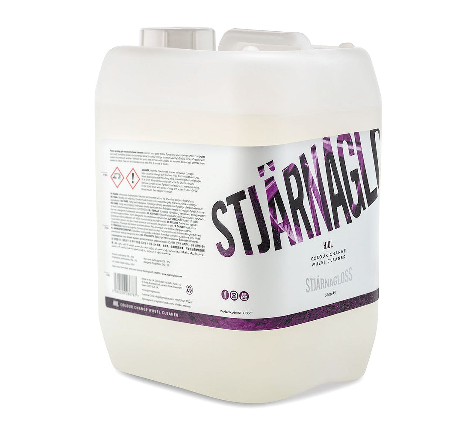 White container with a purple label featuring the brand 'Stjärnaglas' on a white background